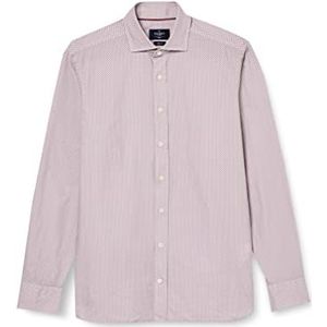 Hackett London Heren Melange Foulard Print Button Down Shirt, Grijs/RED, L