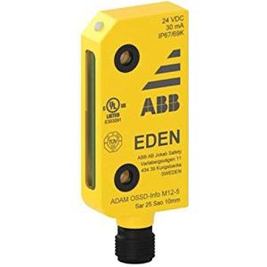 ABB Adam OSSD-Info M12-5 veiligheidssensor, M12-5 Male Connector, IP69K, Geel (ABB2TLA020051R5400)