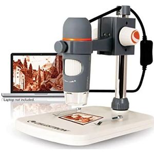 Celestron 44308 Handheld Digitale Microscoop Pro, 20- tot 200x vergroting, grijs/wit
