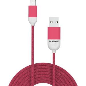 Celly PTMC0015P Pantone Micro USB 2.0-kabel, 2.4A-uitgang, 1m lengte, roze
