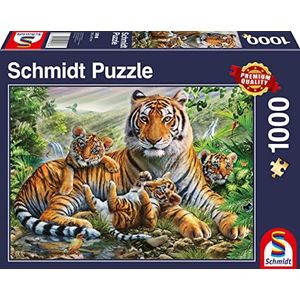 Schmidt Spiele 58986 Tijger en puppy's, puzzel met 1000 stukjes