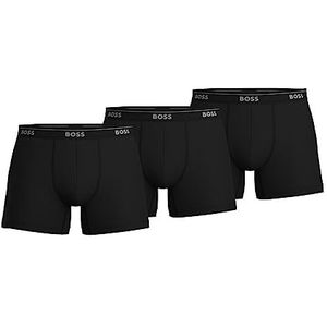 Hugo Boss Boxershorts voor heren, verpakking van 3 stuks, katoen, Middernacht zwart, XL