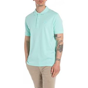 Replay Poloshirt voor heren, korte mouwen, regular fit, 584 Caribe Turquoise, L