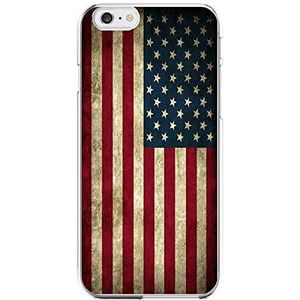 Shot Case - Siliconen beschermhoes iPhone 6/6S Plus vlag VS Amerikaans vintage Apple transparant gel bescherming