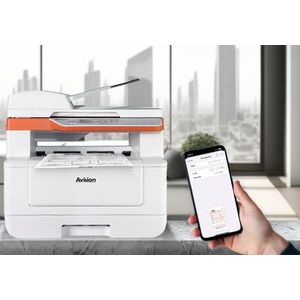 Avision AM40Q MFP A4 multifunctionele printer, zwart-wit laserprinter, scanner, kopieerapparaat, USB, LAN, WLAN, Airprint, mobiel printen, Windows 7 tot 11, MacOS10.9 (download)
