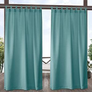 Exclusive Home Curtains Binnen/buiten massief Cabana Tab Top gordijn paneel parel, 54x96, groenblauw
