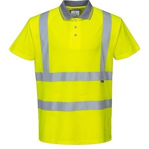 Portwest S477 Hi-Vis Korte Mouw Polo Overhemd, Geel, Grootte XS