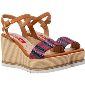 Replay Shady Block damessandalen met sleehak, 2309 beige rood, 39 EU, 2309 Beige Red, 39 EU