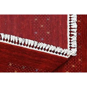 Hedendaagse tapijt Lorry BUFF GABBEH Home & Living 150 x 90 cm van plantaardige wol in rood. Ideaal voor elk type omgeving: Keuken, badkamer, woonkamer, slaapkamer