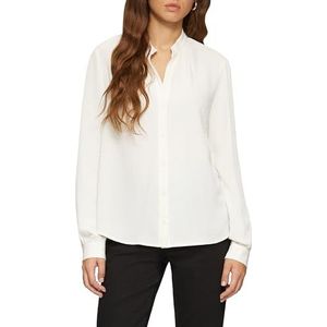 Blouse - Effen - Crêpe - Lange Mouw - Normale Pasvorm