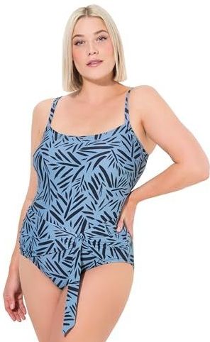 Ulla Popken - Badpak - Hemelsblauw/Zwart