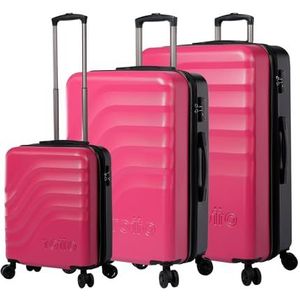 Totto Bazy - Deco Rose Koffer Set met harde schaal - Roze - Drie koffermaten - 360 wielen - TSA-systeem - polyester voering, Roze, Travel