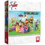 The OP USAopoly - Super Mario Bros. Puzzel: ""Mushroom Kingdom"" - Puzzel met 1000 stukjes - Toont Mario, Luigi, Princess Peach, en meer - Eindformaat 49 x 68 cm - Leeftijd 8+ - Engels