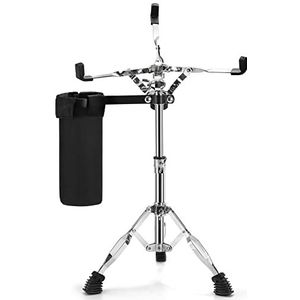 YOUEON Snaredrumstandaard met drumsticks houder lichtgewicht dubbel verstevigd statief snaredrumstandaard geschikt voor 25,5 tot 35,5 cm snaredrum/drumpad, verstelbare hoogte 35 tot 58 cm voor