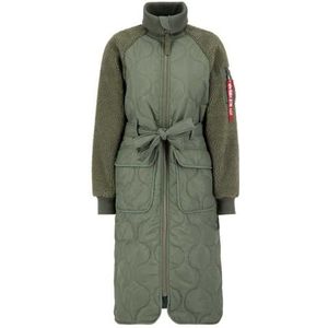 Alpha Industries ALS Teddy Coat Winterjas voor Vrouwen Sage-Green
