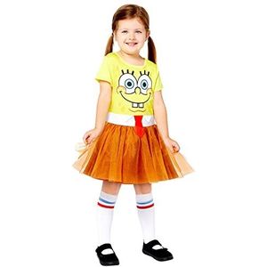 Amscan - Kinderkostuum Spongebob sponskop, jurk en sokken, serie, carnaval, themafeest
