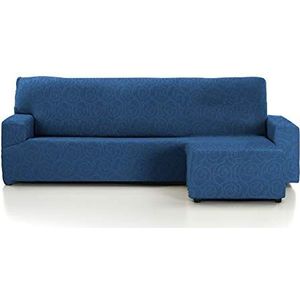 Martina Home Indiana hoes chaise longue, materiaalsamenstelling: 50% polyester, 45% katoen, 5% elastaan. Kwaliteit: jacquard, blauw, korte mouw (vooraan gezien)