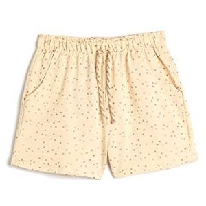 Koton Girls Shorts Trekkoord Elastische Tailleband Gleamy Polka-Dot Katoen, Beige design (0d6), 9-10 Jaar