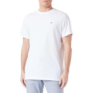 Tommy Jeans Heren TJM Slim Jersey C Neck EXT, Witte Allover, 3XL, Wit Allover, 3XL grote maten tall