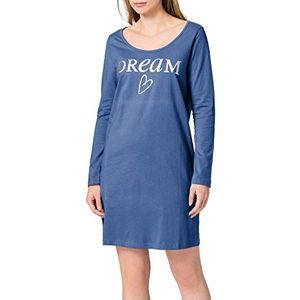 Intimuse Dames slaapshirt met print, lange mouwen, blauw (navy), small (fabrieksmaat: S), blauw (navy), S