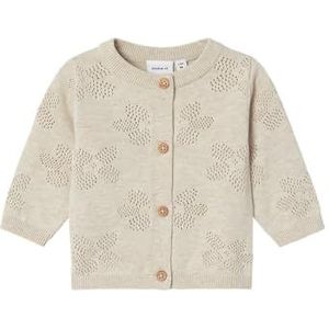 NAME IT Nbfhiclaudia Ls Knit Card gebreide jas voor babymeisjes, beige, 62 cm