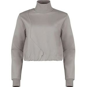 FILA Dames Tirana Cropped Turtle Neck Sweat Sweatshirt, Gull, L