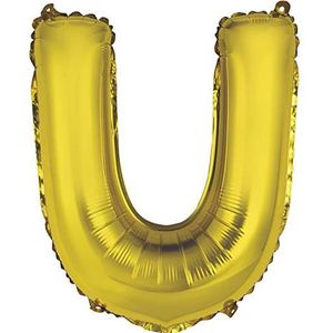 Folieletter-luchtballon, 35 cm, letter U luchtballon, goud