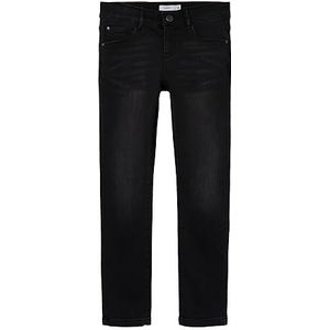 Bestseller A/s NKFSALLI Slim Fleece Jeans 6236-AN P, zwart denim, 134 cm