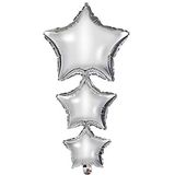 Procos 92447 - folieballon sterren, grootte 96 cm, zilver, helium, ballon, verjaardag, decoratie, cadeau