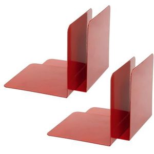 Alco Albert 4302-10-4 - Boekensteunen van metaal, 4 stuks, rood, 14 x 14 x 12,5 cm, voor school, kantoor en thuis
