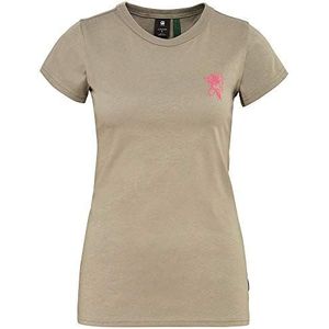G-STAR Dames Tulp Graphic Slim Top Tops, groen (Shamrock D19304-336-2199), XS