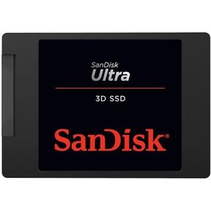 SanDisk Ultra 3D SSD 4 TB (Leessnelheid Tot 560 MB/s, Schrijfsnelheid Tot 520 MB/s, 3D NAND Technologie, NCache 2.0-Technologie) Zwart