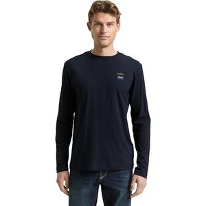 TOM TAILOR T-shirt met lange mouwen voor heren, 10668 - Sky Captain Blue, XXL