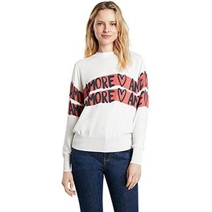 Desigual JERS Amore Pullover Sweater voor dames, wit, XS