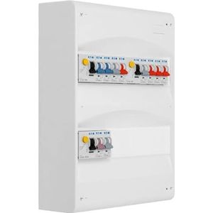 EATON - Tabel 2 rijen vooruitgerust 2 inter. diff. 40 A + 1 inter. diff. 40 A + 10 stroomonderbrekers
