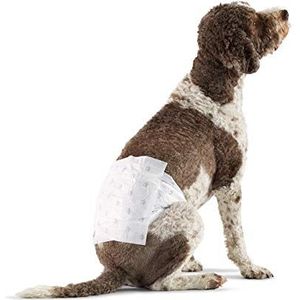 Amazon Basics Hondenluier voor reuen, wegwerpluiers groot, 30 stuks, wit