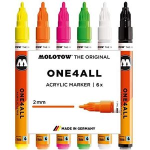 Molotow Acryl Marker One4All Etui neonset 6 Stuk neon