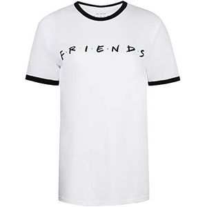 FRIENDS Vrouwen Titels T-shirt, Wit Zwart, 12/L