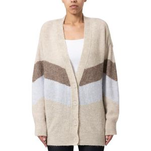 Mavi Damesvest met knopen, gestreept, taupe, grijs gestreept, S, Taupe Grey Stripe, S