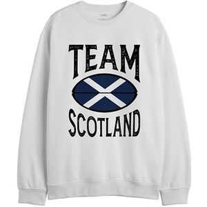Republic Of California Team Scotland UXREPCZSW049 Sweatshirt voor heren, wit, maat L, Wit, L/Tall