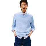 Tommy Hilfiger Heren Essential Structure Crew Neck MW0MW36347 Pullover Sweater, Blauw, S, Blauw (Vessel Blue Heather), S