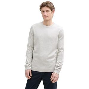 TOM TAILOR heren trui, 15398 - Light Stone Grey Melange, XL
