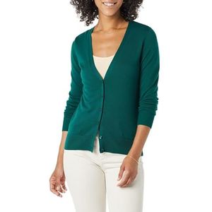 Amazon Essentials Women's Lichtgewicht vest met V-hals (verkrijgbaar in grote maten), Donkergroen, S
