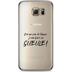 Zokko Beschermhoesje voor Samsung S6 Edge, J'Ai Un Peu de Temps Je Vais Faire la Gueule - zacht, transparant, zwarte inkt