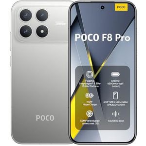 Xiaomi POCO F8 Pro, Smartphone 12+256 GB, 6.59"" 120Hz AMOLED, 50MP Triple Camera 60mm Telephoto, Sound by Bose, 6210mAh, Titanium Silver, Warranty 2 years, Charger Not Included