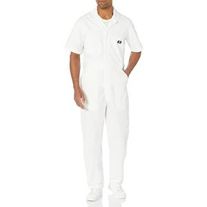 Dickies Herenoverall met korte mouwen, wit, L, Regular