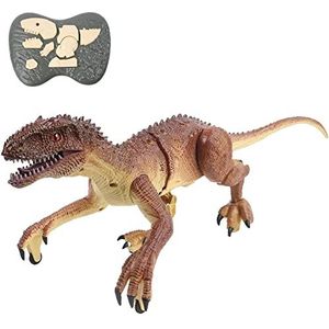 Technobot - Radiogestuurde Velociraptor dinosaurus, geluid en licht - 088361 - bruin - 49 cm - kunststof - vanaf 6 jaar
