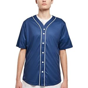 Urban Classics Heren Baseball Mesh Jersey, heren baseball-shirt, verkrijgbaar in vele verschillende kleuren, maten S - 5XL, Spaceblue/White, XL