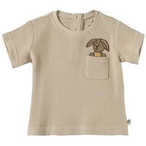 Sterntaler Unisex T-shirt Waffelpique Hase Happy, beige, 86 cm