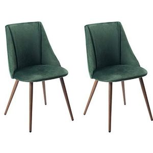 Urban Meuble Set van 2 eetkamerstoelen, stof, groen, 52,5 x 49,5 x 85 cm